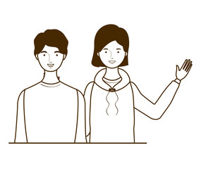 silhouette of couple of people standing on white background