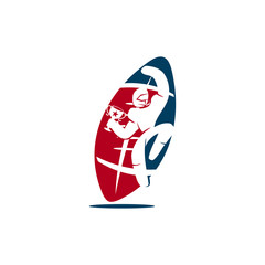 American Football Sport Logo Template Design Emblem
