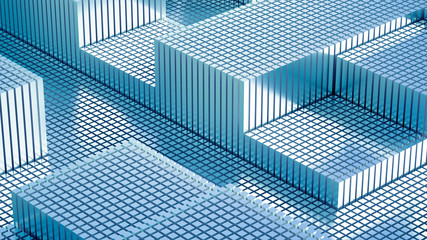 Fototapeta premium Abstract geometry background. 3d illustration, 3d rendering.
