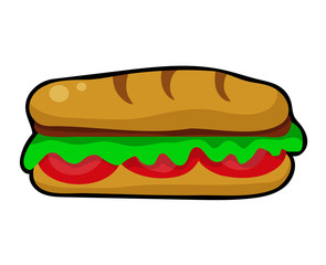 hamburger isolated illustration on white background