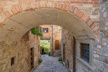 Fototapeta na wymiar A view of the ancient medieval village of Montefioralle, Tuscany, Italy