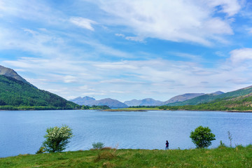 Fototapeta premium Beautiful scenery of Loch Leven viewing Ballachulish Bridge in distance , Glen Coe , Scotland