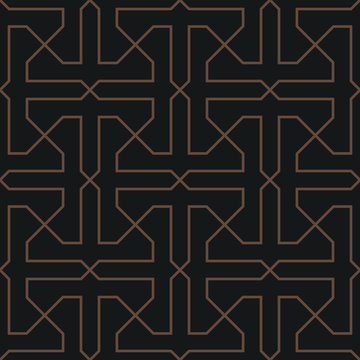 Arabesque Decorative Geometric Line Mix Seamless Pattern