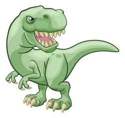Photo sur Plexiglas Chambre de garçon AT Rex Tyrannosaurus personnage de dessin animé de dinosaure