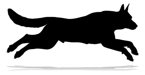 A detailed animal silhouette of a pet dog