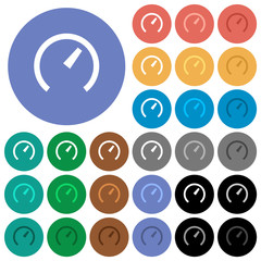 Speedometer round flat multi colored icons