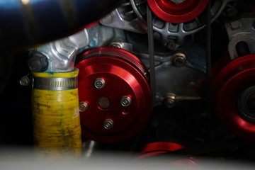 Race car's engine details