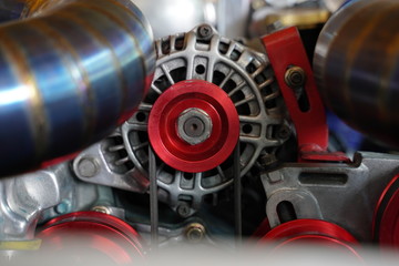 Race car's engine details