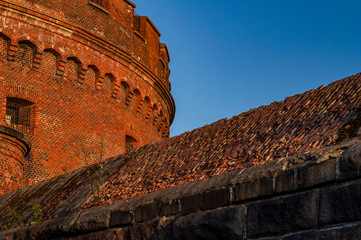 Part of an old German fort at sunset