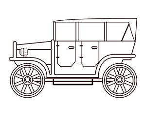 Fototapeta na wymiar Classic antique car vehicle in black and white