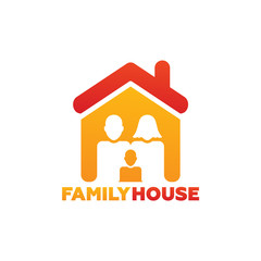 Family House Logo Template Design Vector, Emblem, Design Concept, Creative Symbol, Icon