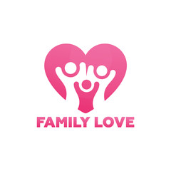 Family Love Logo Template Design Vector, Emblem, Design Concept, Creative Symbol, Icon