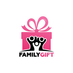 Family Gift Logo Template Design Vector, Emblem, Design Concept, Creative Symbol, Icon