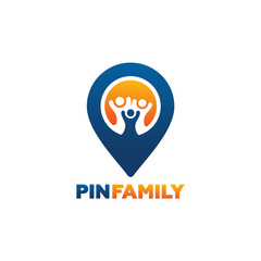 Pin Family Logo Template Design Vector, Emblem, Design Concept, Creative Symbol, Icon