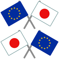 欧州旗と日本の旗