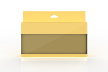 box with transparent window on white background. 3d illustration 