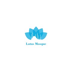 Blue Lotus Mosque Logo Inspiration