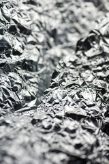 Crumpled aluminum foil abstract macro background high quality prints