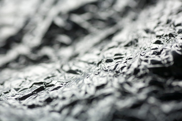 Crumpled aluminum foil abstract macro background high quality prints