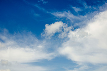 Beautiful white clouds on blue sky on a sunny day