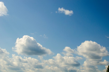 Beautiful white clouds on blue sky on a sunny day