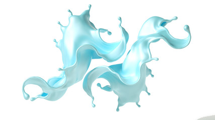 Beautiful turquoise paint splash. 3d illustration, 3d rendering.