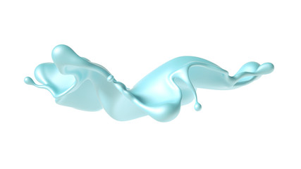 Beautiful turquoise paint splash. 3d illustration, 3d rendering.