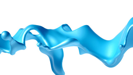 Beautiful turquoise paint splash. 3d illustration, 3d rendering.