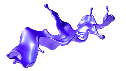 Beautiful purple paint splash. 3d illustration, 3d rendering.