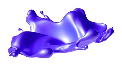 Beautiful purple paint splash. 3d illustration, 3d rendering.