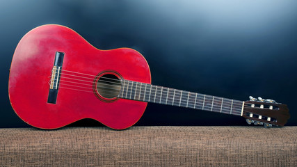 Obraz na płótnie Canvas classical acoustic guitar closeup