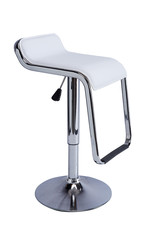 White bar stool with leather