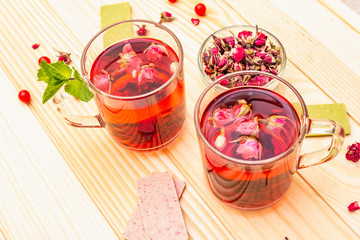 Summer delicious green rose tea