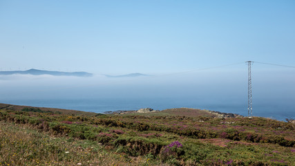 Wind farms on the Cabo Vilan Peninsula, La Coruña Province, Spain. In this place there is...