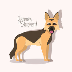 cute german shepherd dog pet character