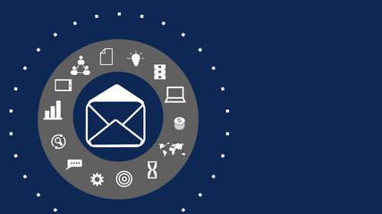  Concept of digital marketing media (website ad, email, social network, SEO, video, mobile app)