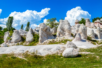 The sunlit natural phenomenon The Stone Wedding near the village of Zimzelen, Bulgaria