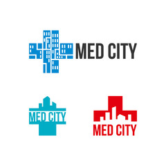 Logo medicine city template design vector