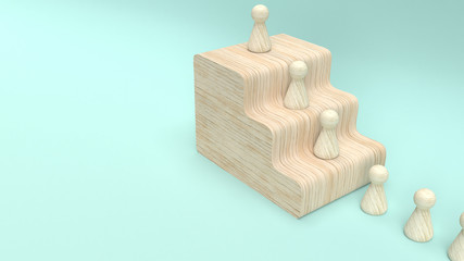 wood toy  3d rendering for business concept.