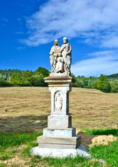 Fototapeta premium Wayside chapel of the Holy Family in Petna village, Low Beskids, Poland