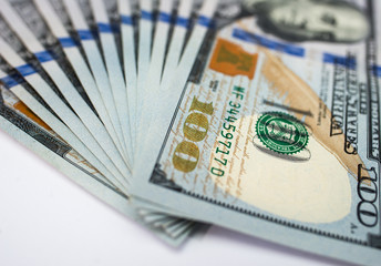 money on white background