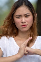 Fototapeta premium Upset Beautiful Asian Woman