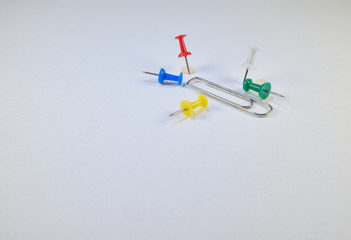 colorful push pins