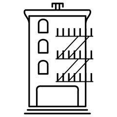 buildings property icon in outline style