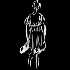 watercolor fashion illustration,Beautiful woman portrait. Abstract fashion watercolor illustration