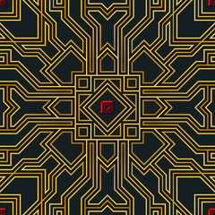 Art Deco Luxury Decorative Geometric Seamless Pattern