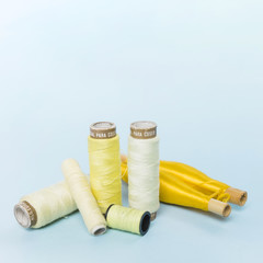 Group of yellow thread reals
