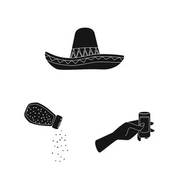 Vector design of carnival and national logo. Set of carnival and tequila stock vector illustration.