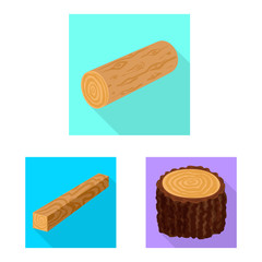 Vector design of material and nature logo. Collection of material and raw stock symbol for web.