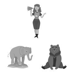 Vector design of zoo and park symbol. Collection of zoo and animal vector icon for stock.